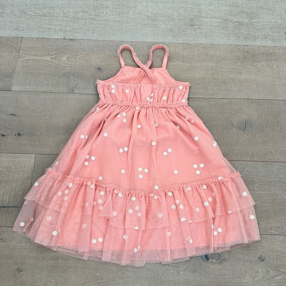 Cat & Jack Coral Dress with Floral Accent - Picture 3 of 5